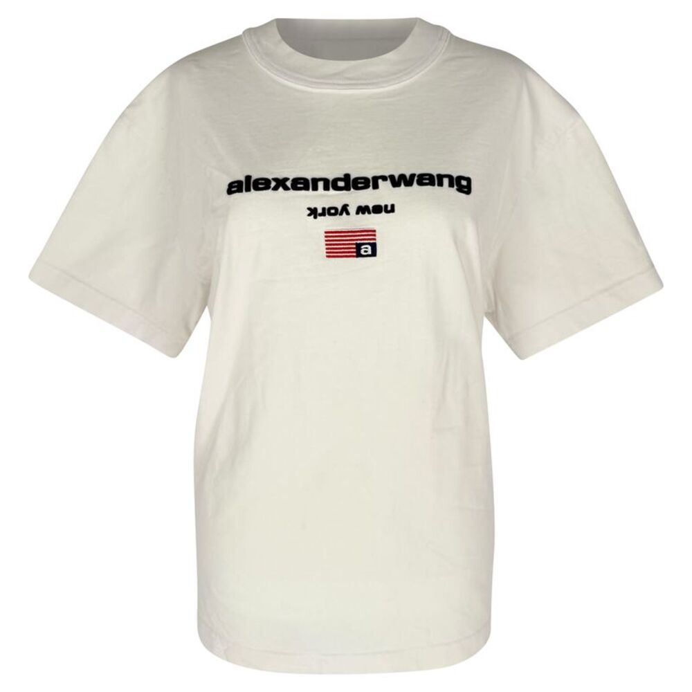Alexander Wang Logo Graphic T-shirt in White Cotton